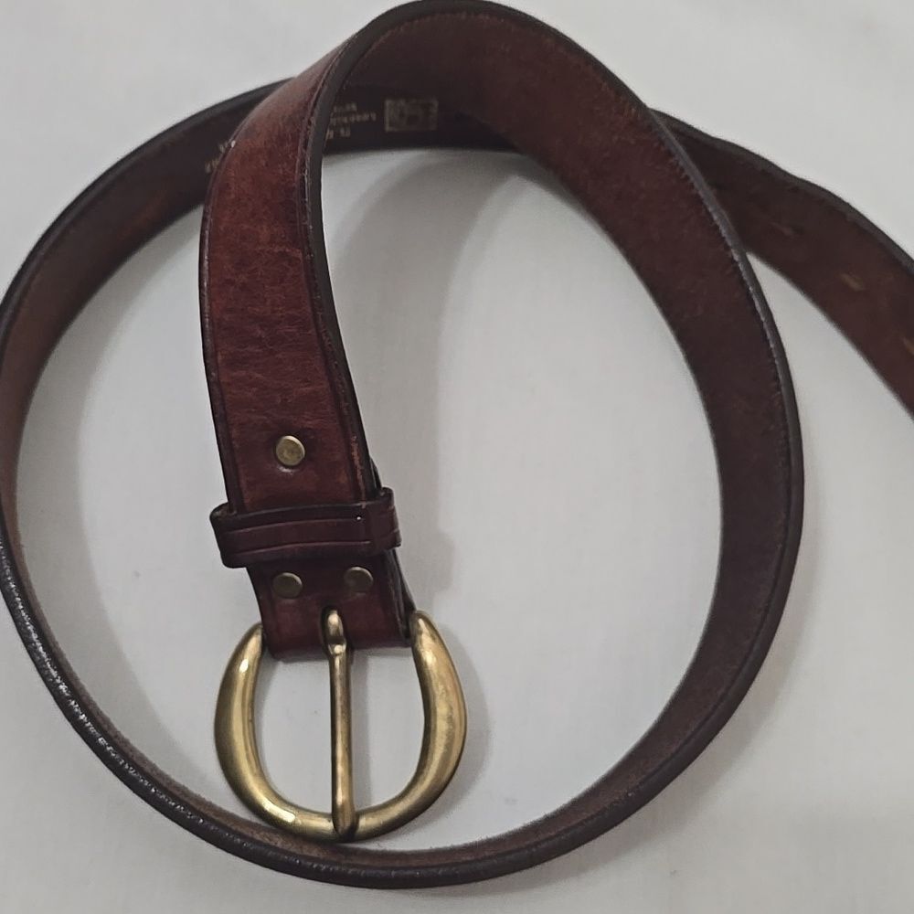 R.E. Fennell Vintage, Brown Leather Belt with Gold Buckle